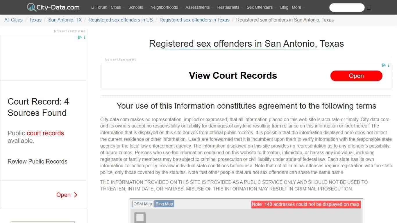 Registered sex offenders in San Antonio, Texas - crimes listed, registry-based, living in this city