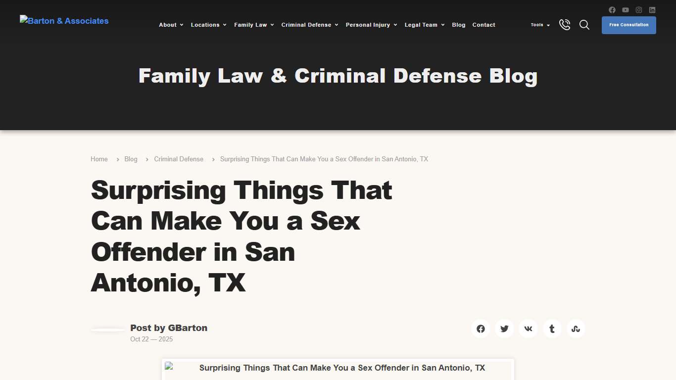Surprising Things That Can Make You a Sex Offender in San Antonio, TX - Barton & Associates