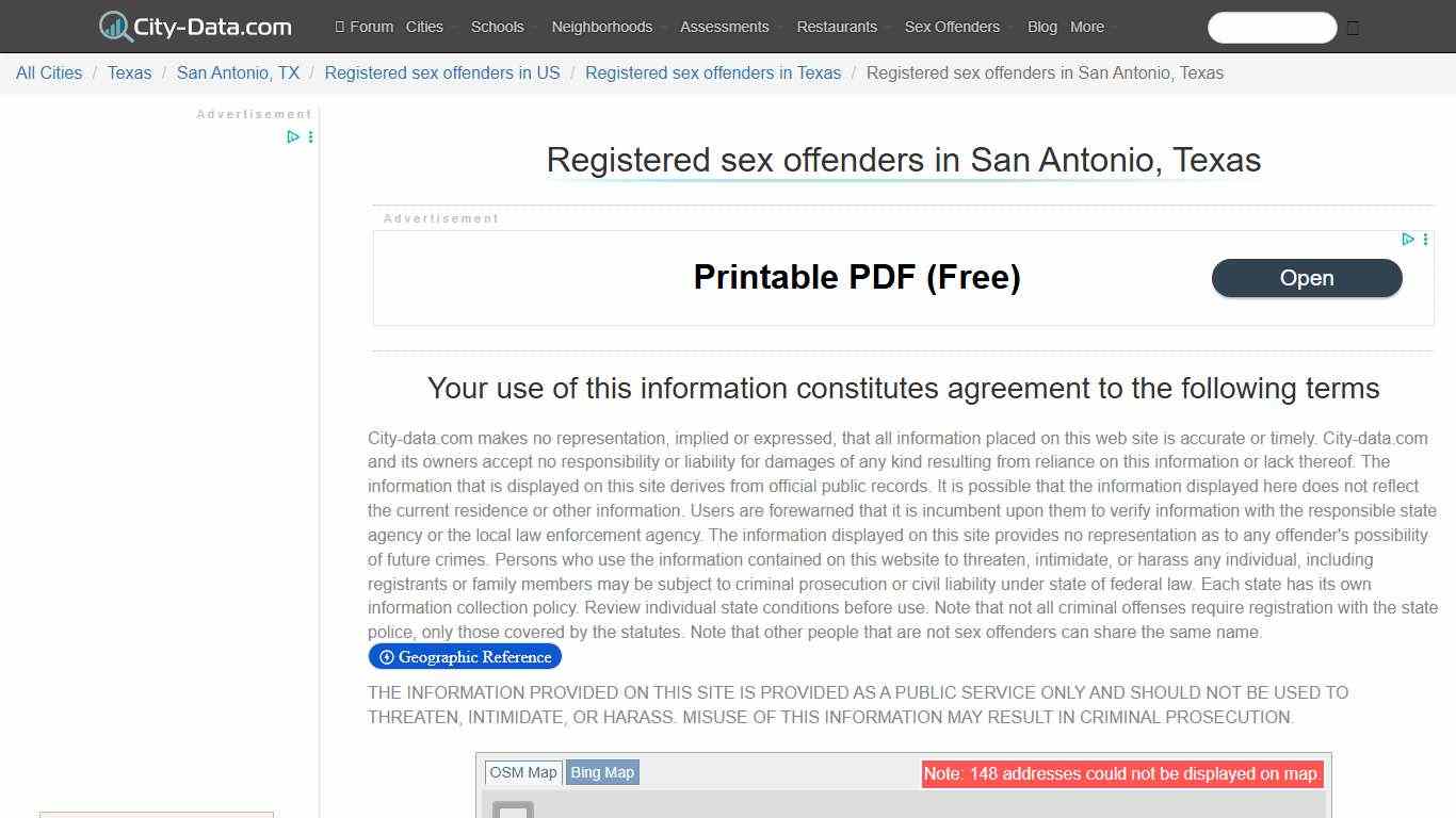 Registered sex offenders in San Antonio, Texas - crimes listed, registry-based, living in this city
